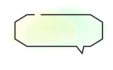 水彩風手描きの線画吹き出し　あしらいのベクターイラスト