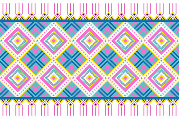 Ethnic pattern seamless geometric,Aztec embroidery border seamless patterns.ethnic pattern seamless,  pattern art wallpaper Background, Design for fabric, curtain, carpet ,geometry seamless pattern