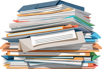 Obraz premium Stack of folders and paperwork representing administrative work