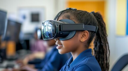 Student explores immersive vr learning experiences with ai and machine learning in education