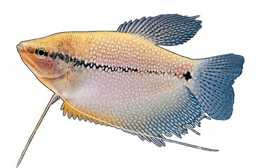 Fish shape over white background, fish clipart