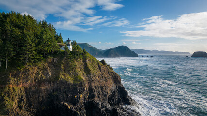 landscape of the light house on the ocean