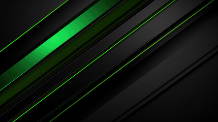 Obraz premium Sleek Green Lines on Dark Abstract Background