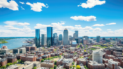 Fototapeta premium Vibrant Urban Skyline on a Sunny Day