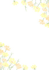 黄色いのコスモスの背景フレーム