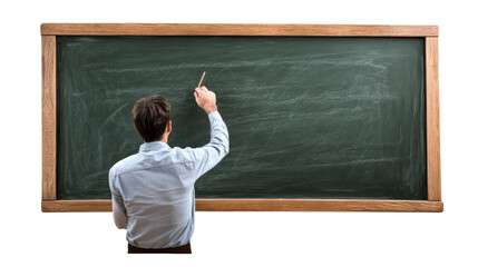 Man Writing on a Blackboard.