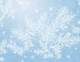 Abstract Winter Seamless Background With Frosty Ice Texture