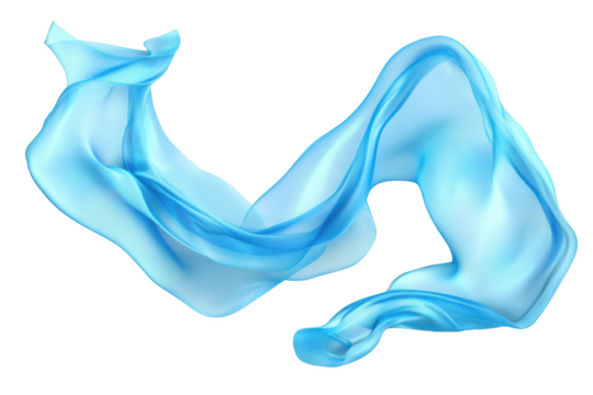 Abstract Blue Fabric Flowing in the Wind