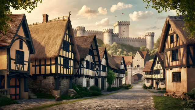Ancient medieval village medieval house 