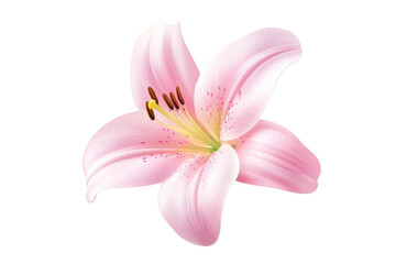 Fototapeta premium Pink Lily Flower Isolated on Black Background