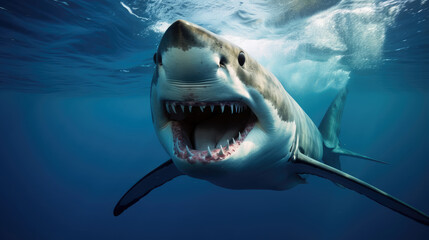 Obraz premium Close Encounter with a Great White Shark