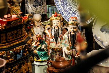 The god Fu Lu Shou very popular in Chinese culture. Fu Lu Shou is the name of three gods, the Fu, the god of fortune, the god of wealth, the Lu, and the Shou, the god of longevity.