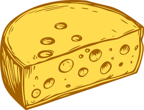 yellow cheese wedge with holes clip art preview