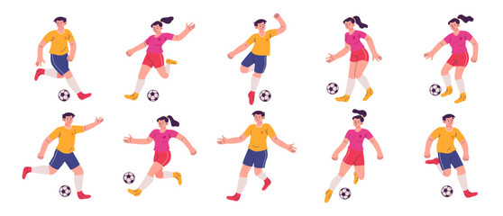 Football Player Illustration Set