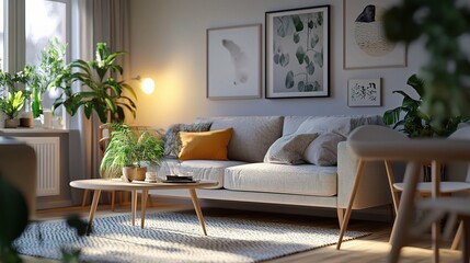 Bright and Stylish Modern Living Room Interior Design
