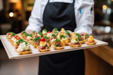 Waiter Serving Gourmet Appetizers at Catered Event