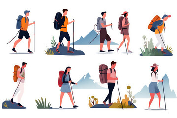 Fototapeta premium Diverse People Enjoying Hiking and Outdoor Adventures