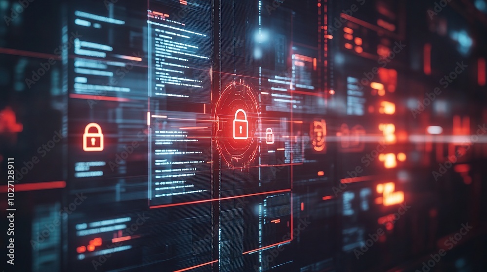Poster digital security interface with data overlay