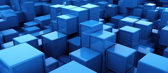 Obraz premium Abstract Blue 3D Cubes Background Pattern