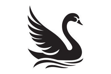 Black Swan Outline Silhouette Illustration