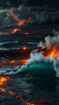 clouds over the sea with lawa 