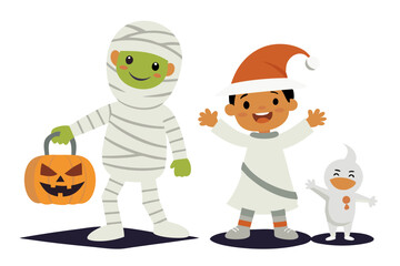 Fototapeta premium Kid dressed as For HALLOWEEN