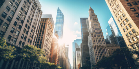 Sunlight Bursting Through Urban Skyline