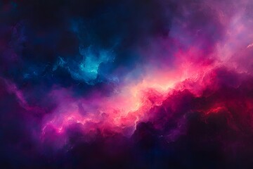 Fototapeta premium a storm light with a mix of purple, pink, blue and red mists on an abstract technology dark background