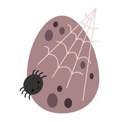 Halloween dinosaur egg clipart. Spooky Halloween festive element. Vector illustration in flat style