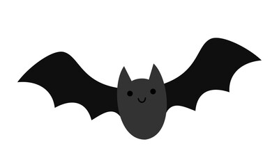 Cute bat clipart. Halloween character. Hand draw vector illustration in flat style