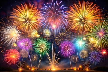 Naklejka premium Fireworks. happy new year concept