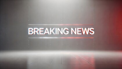 A dynamic and sleek breaking news graphic with bold red letters, capturing attention with urgency and importance
