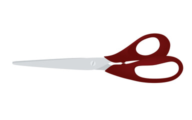 Red isolated scissors. vector illustration