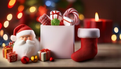 Fototapeta premium santa claus with christmas gifts