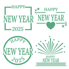 Obraz premium character set happy new year ,green color