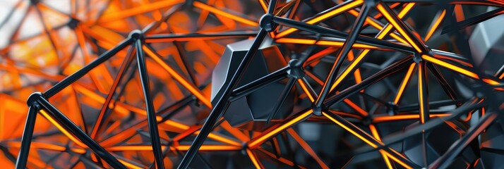 Fototapeta premium Abstract Geometric Network with Glowing Connections