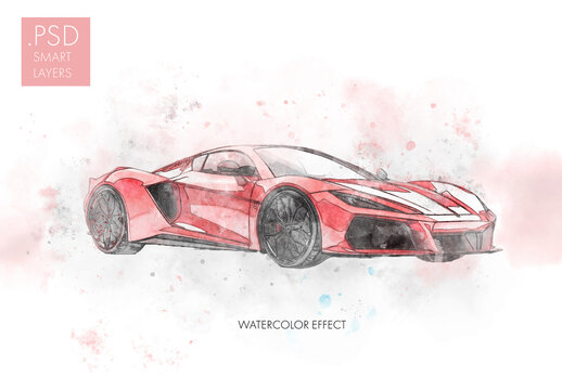 Water color paint effect with generative ai example image