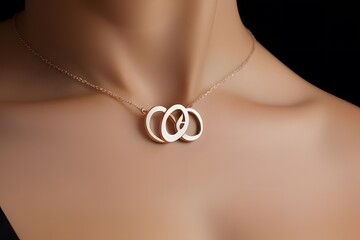 ia generated. gold necklace on a black background