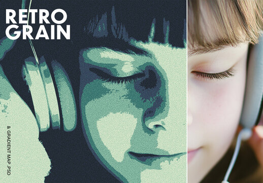 Vintage grain duotone effect, generative ai example image