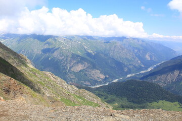 mountain landscape with blue sky