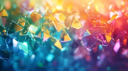 Abstract Background of Iridescent Triangular Prisms