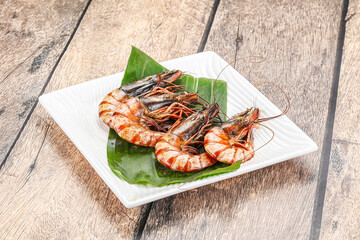 Cooked tiger prawn in the pate