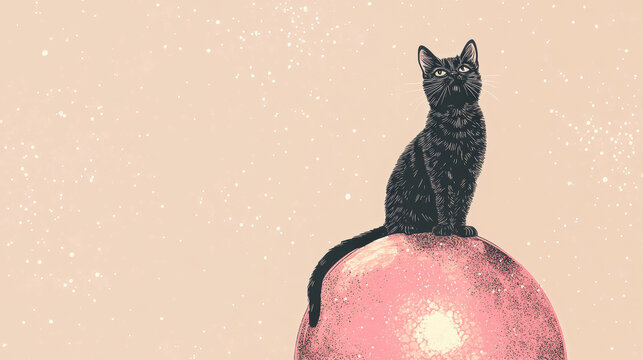 Cat seeting on disco ball party style