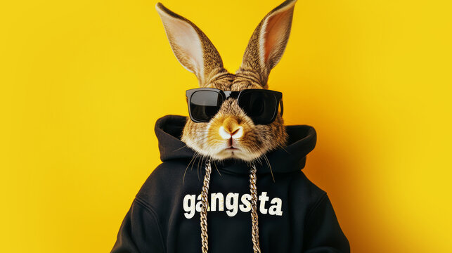 Rabbit in gangsta style