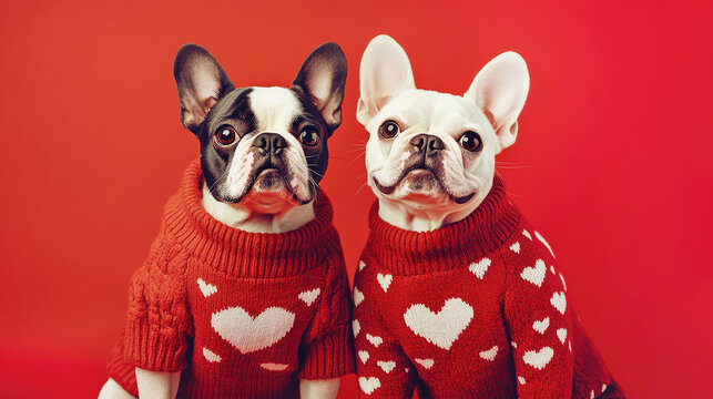 Buldogs in love valentines day party