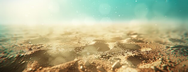 Underwater View of Sunlit Ocean Floor Sand