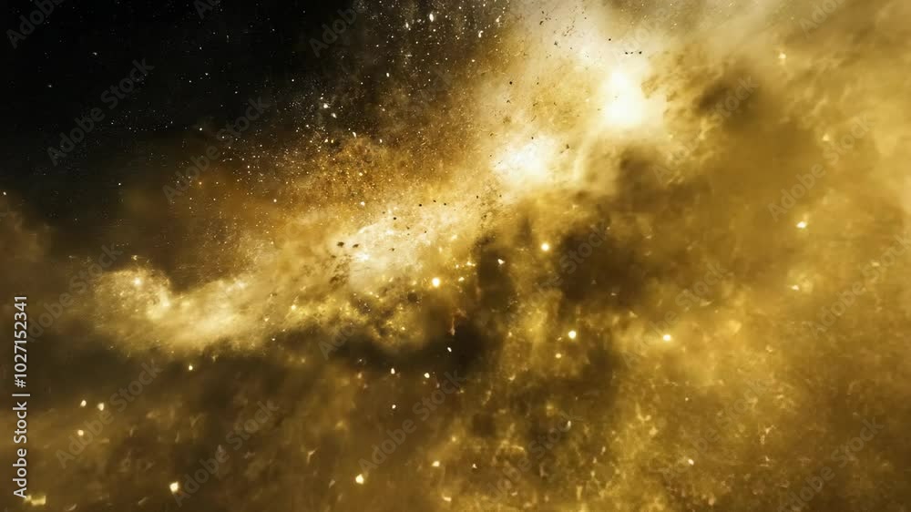 Wall mural a close-up view of the milky way galaxy, with its swirling clouds of gas and dust illuminated by dis