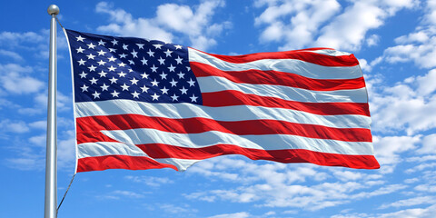 Obraz premium American Flag Wave Close Up for Memorial Day or 4th of July, USA VOTE 