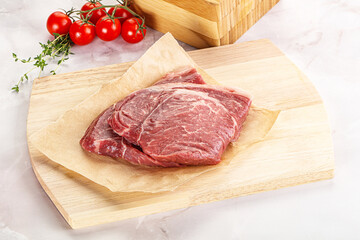 Uncooked raw beef steak for grill