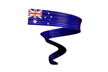 Australian flag wavy abstract background. 3d illustration.
